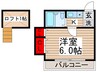 ローズガーデンタカエイ112番館 1Kの間取り