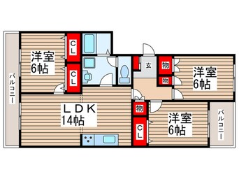 間取図 シャルム秋元
