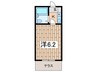 オッコーララ弘明寺 1Kの間取り