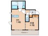 MKT comfort house 神田 1DKの間取り