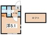 ビーコレクト富士見町１号棟 1Kの間取り