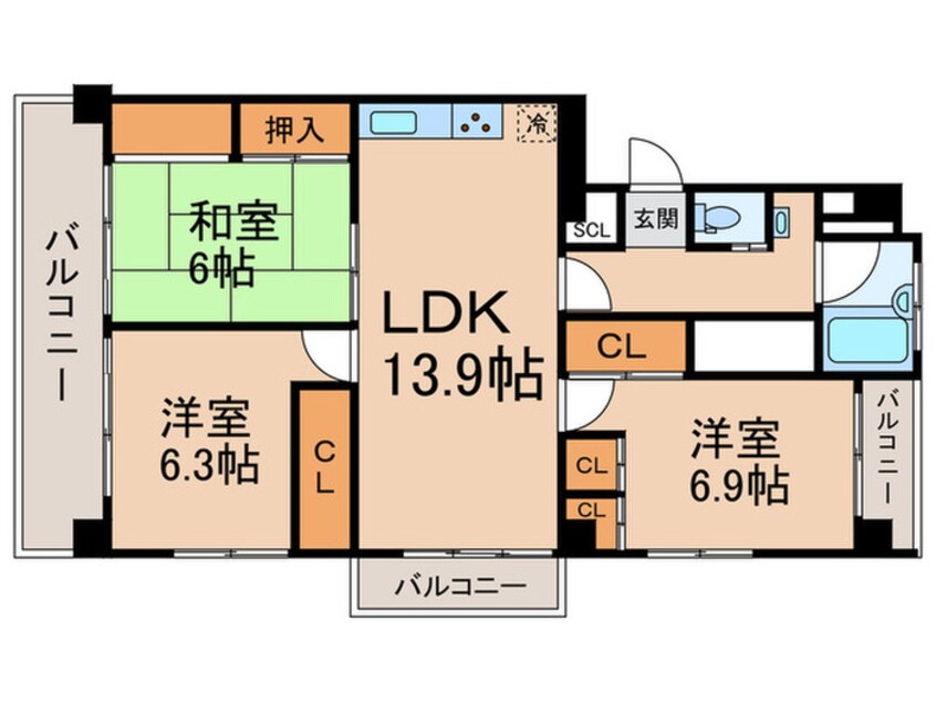 間取図 タカノハマンション