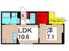 仮）D-ROOM大谷田3丁目PJ　A棟 1LDKの間取り