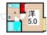 ﾊﾟﾃｨｵ中川 1Kの間取り