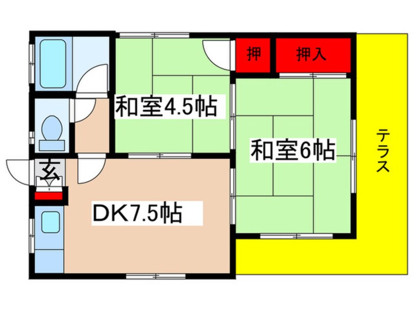 間取図 真々田貸家６号