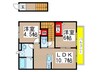 エクセルコート都 2LDKの間取り