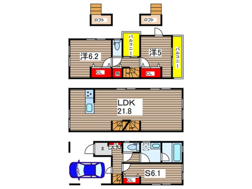 間取図 元石川町戸建て2号棟