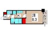ＰＩＡ　ＨＩＬＬＳ綾瀬 1Kの間取り