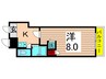 プランドールたかや 1Kの間取り