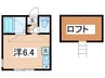 バイオレットヒルズ東館 1Rの間取り
