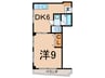 本町マンション 1DKの間取り