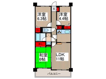 間取図 ﾗｲｵﾝｽﾞﾌﾟﾗｻﾞ蕨ｼﾃｨ-(905)