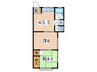 KAINOS袖ケ浜 2Kの間取り