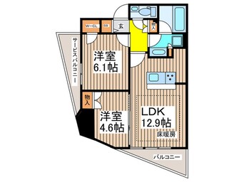 間取図 ｻﾝﾘﾔﾝ花小金井ｽﾃｰｼｮﾝﾌﾛﾝﾄ(1303)