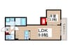 仮)鶴瀬東共同住宅 1LDKの間取り