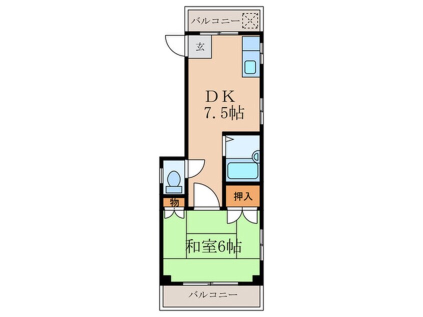 間取図 第二江口コ－ポ