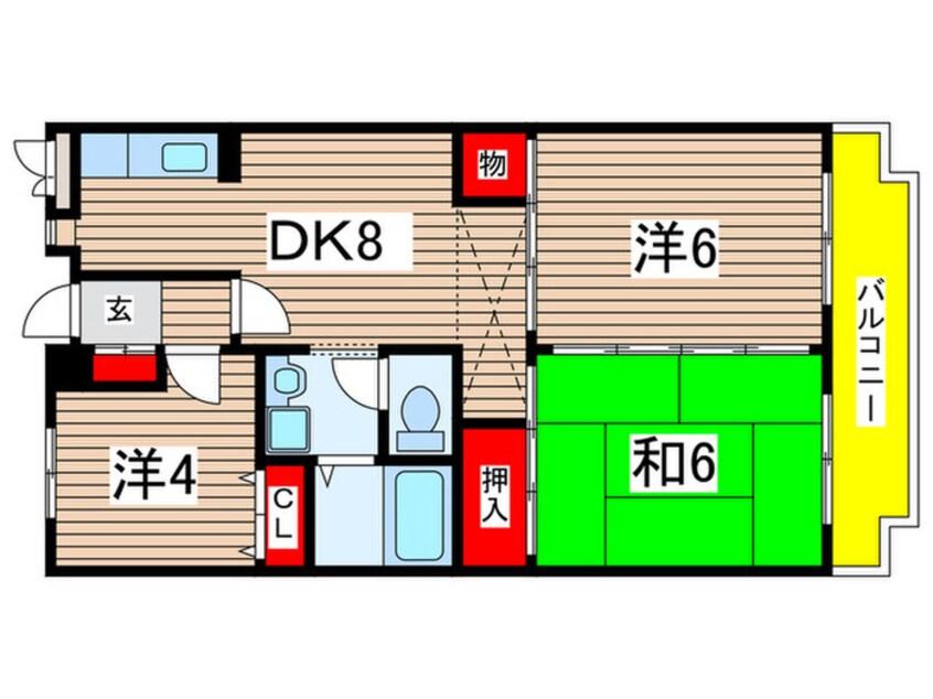 間取図 ラ・ボ－ル日吉