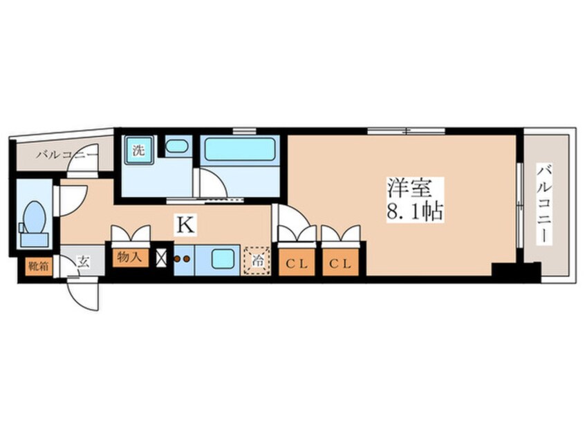 間取図 ｱｸｻｽ銀座ｱｼﾞｰﾙｺｰﾄ(206)