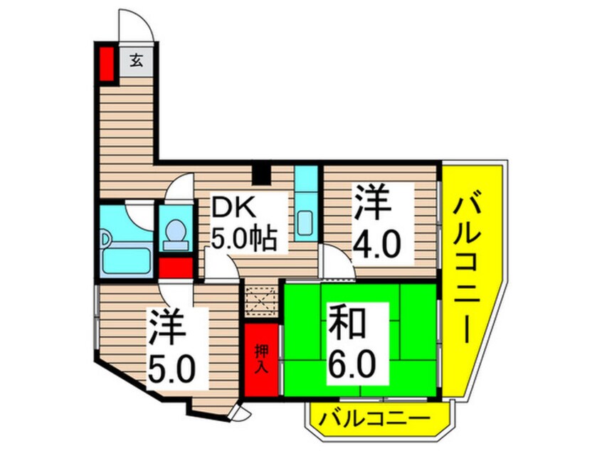 間取図 ｸﾞﾗﾝ･ﾊﾟﾚ西綾瀬