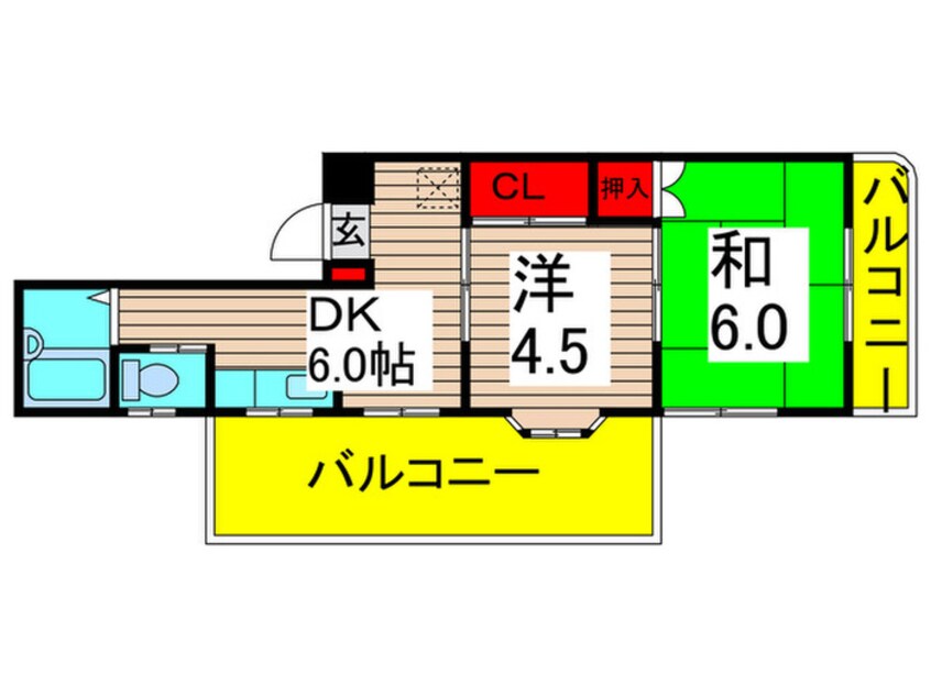 間取図 ｸﾞﾗﾝ･ﾊﾟﾚ西綾瀬