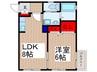 プログレッソ 1LDKの間取り
