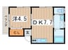 シ－サイドワン 1DKの間取り