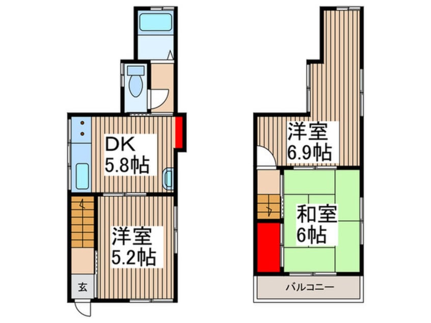 間取図 仮)西所沢貸家