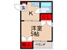椿マンション 1Kの間取り