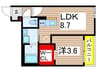 CAREL浜野B 1LDKの間取り