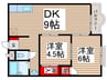 ＪＵＮエリールＡ 2DKの間取り