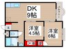 ＪＵＮエリールＡ 2DKの間取り