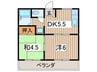 チェリ－ハイムＢ 2DKの間取り