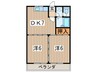 イ－ストヒルズ 2DKの間取り