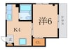 サクラビア関 1Kの間取り