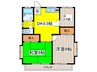 ハイツ島田 2DK+Sの間取り