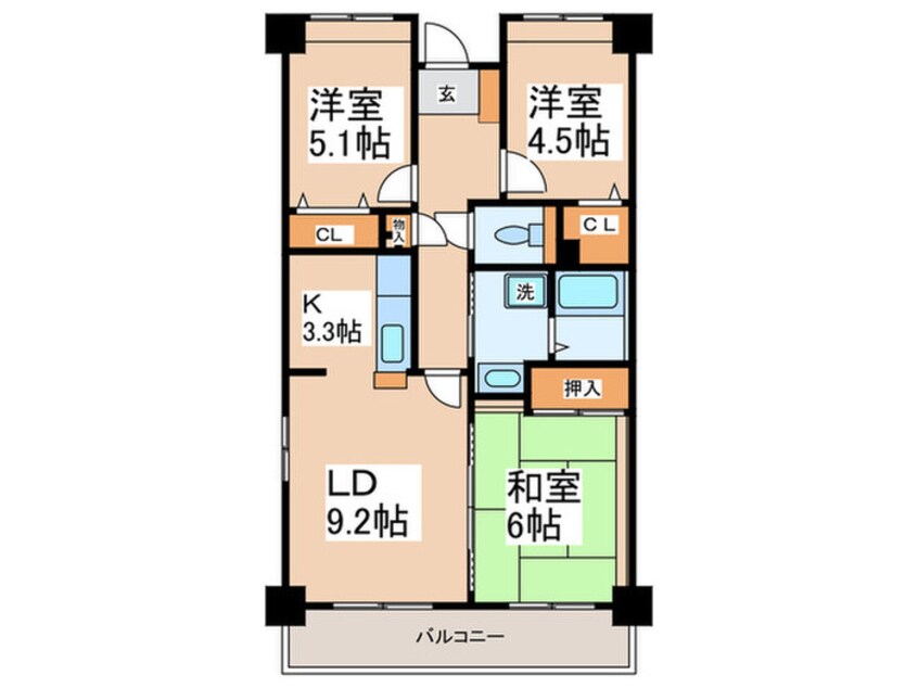 間取図 アコールドブルー