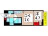 クラリティア綾瀬 1DKの間取り