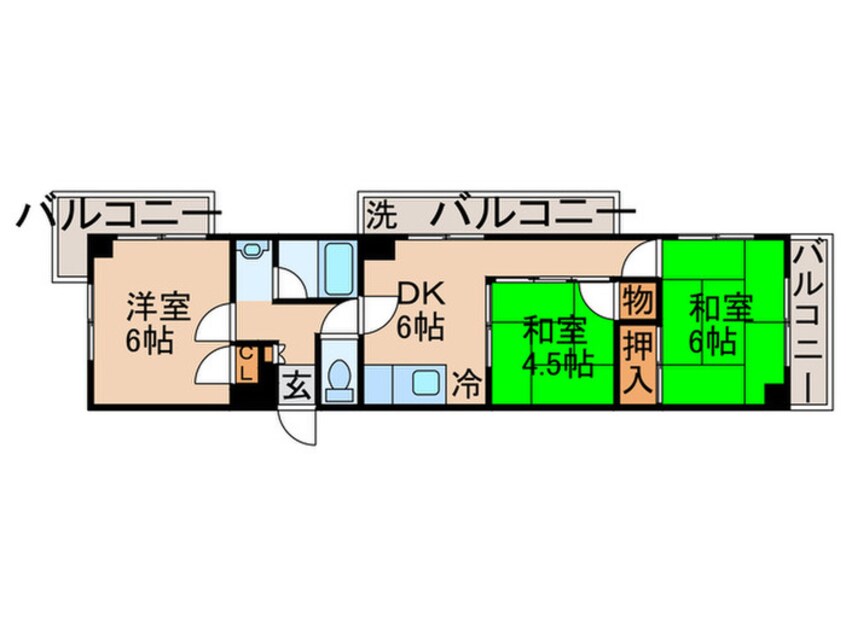 間取図 ﾊｯﾋﾟﾈｽ壱番館