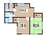 成田ハイツ 2DKの間取り
