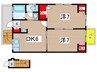 第２中島ハイツ 2DKの間取り