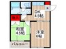 フジタケハイム 2DKの間取り
