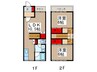 旭町テラスハウス 2LDKの間取り