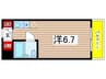 QU館 1Rの間取り