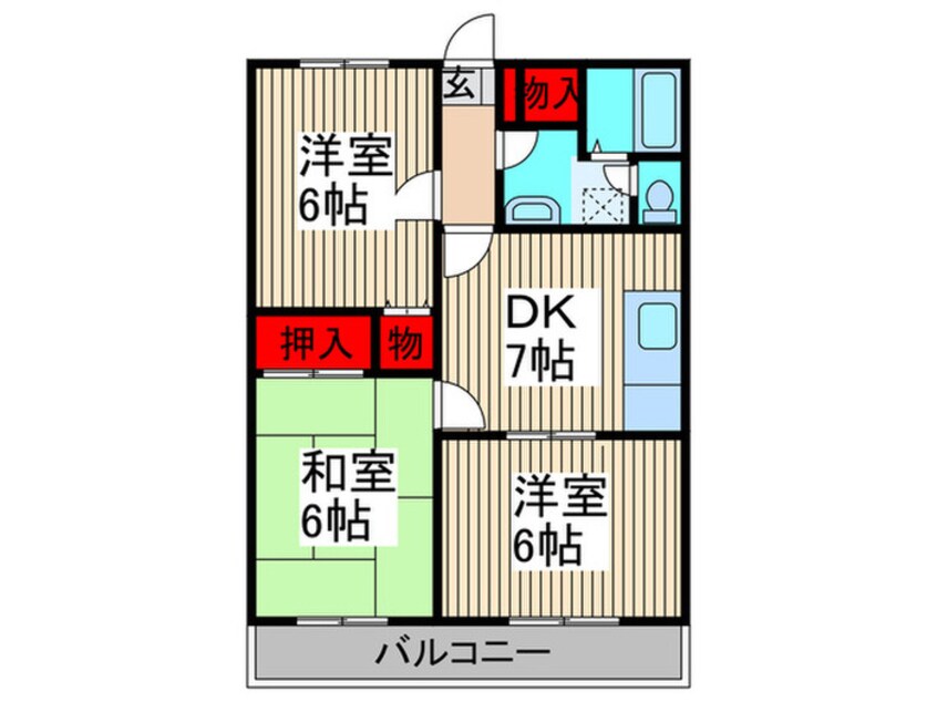 間取図 グリ－ンコ－ト山中