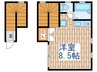 ホワイトコ－ト北嶺 1Rの間取り