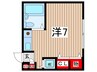 マリオン国立 1Rの間取り