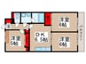 アプニ－ル東所沢 3DKの間取り