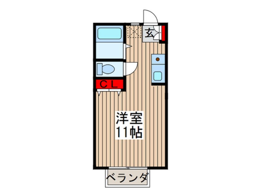 間取図 ワンル－ムＳ－１