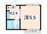 パルセ三ツ沢 1Kの間取り