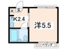 パルセ三ツ沢 1Kの間取り